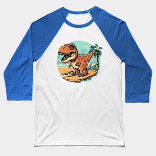 cute dinosaur trex dino kids tees kids hoodies dinosaur surfing surfer surf kids tees gift ideas Baseball T-Shirt